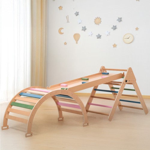 Wooden kids climbing - frame, w/