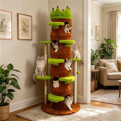 Solid wood cat - cat, tower